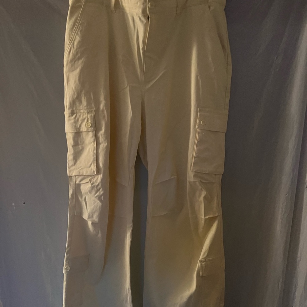 Wild Fable yellow cargo pants with back waist elastic size xxl